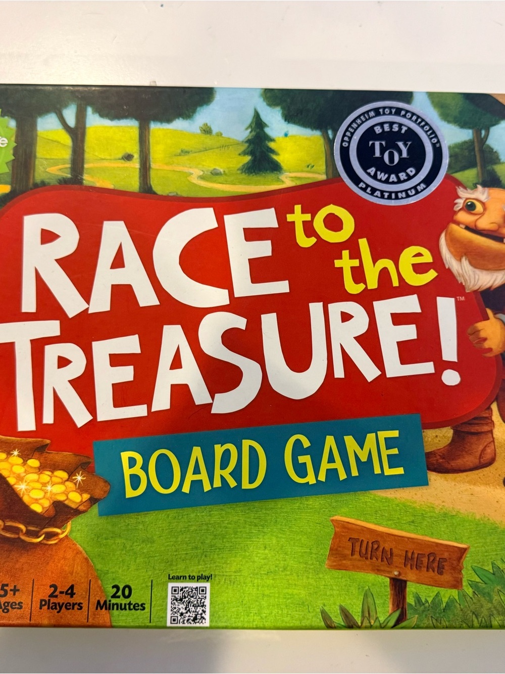 Race to the Treasure! Board Game - Colorful Green & Red Box